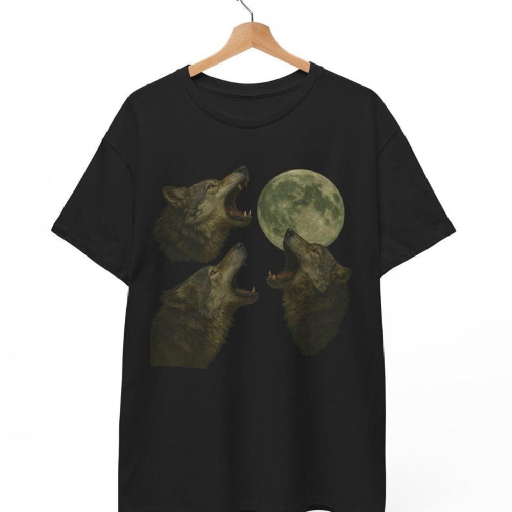 90s Howling Wolf T-Shirt Retro Graphic Tee